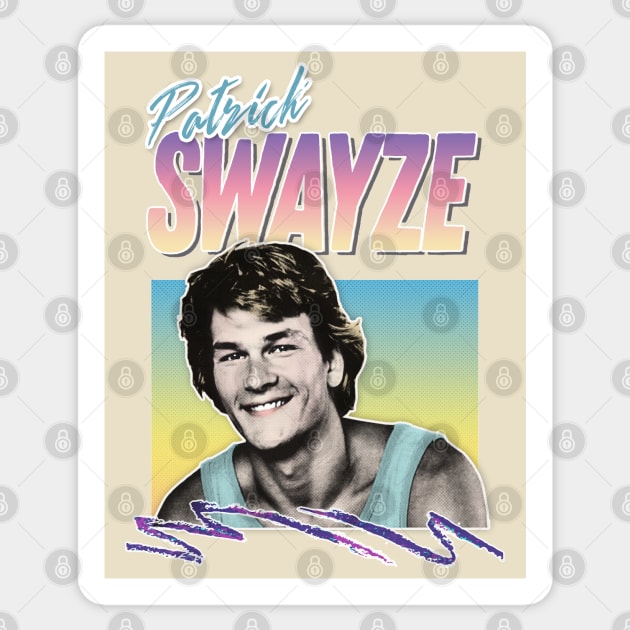 Patrick Swayze - Retro 90s Styled Fanart Design Sticker by DankFutura